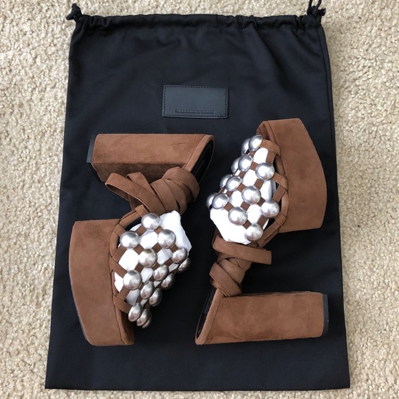 Alexander Wang Brown Suede Alys Platform Pumps - Picture 2 of 7